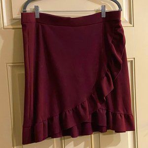 Loft ruffle-front skirt